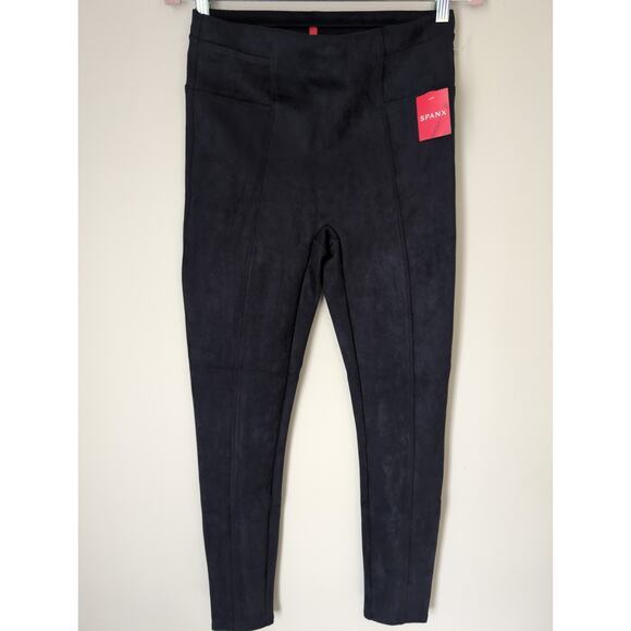 SPANX Pants - NWT Spanx classic med. navy blue faux suede smoothing leggings